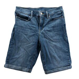 Levi's Womens Bermuda Shorts Size 28 Cuffed Blue Denim Stretch Classic Casual